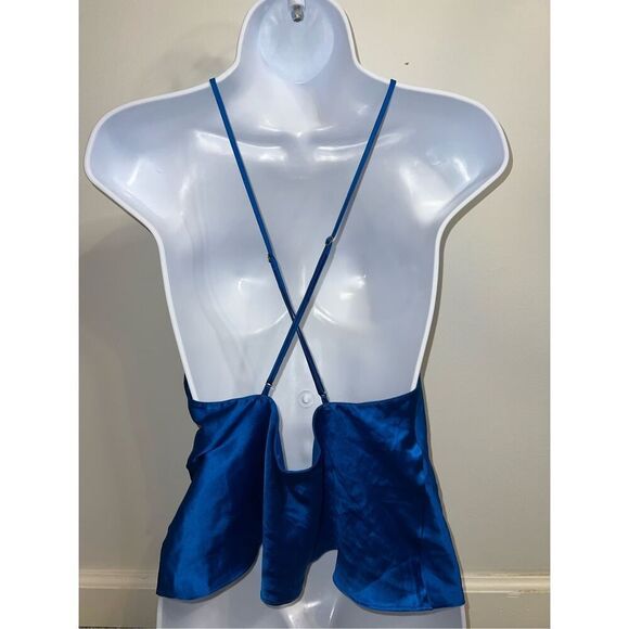 Women’s Victoria Secret Satin & Lace Blue Top. Size medium - Picture 3 of 6